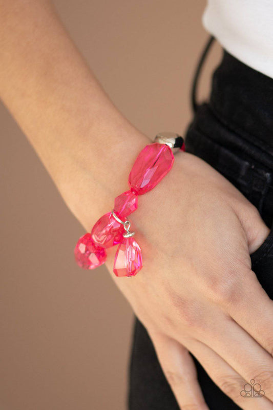 Gemstone Glamour - Pink Crystal Stretchy Bracelet- Paparazzi Accessories - GlaMarous Titi Jewels