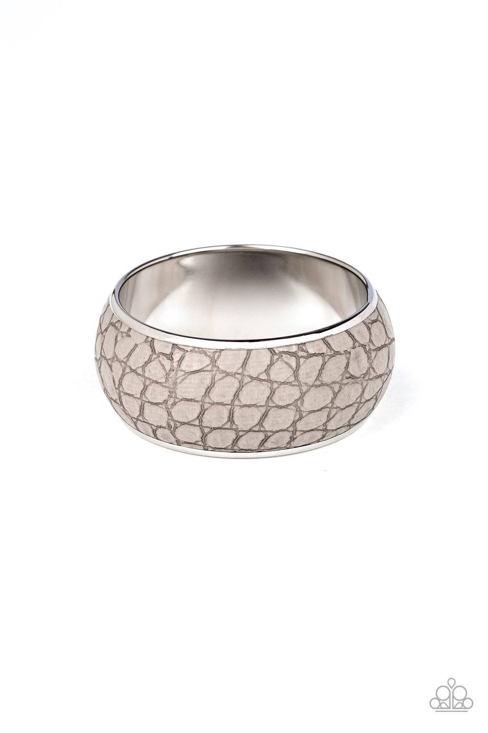 Urban Jungle - Silver Bangle Bracelet- Paparazzi Accessories - GlaMarous Titi Jewels