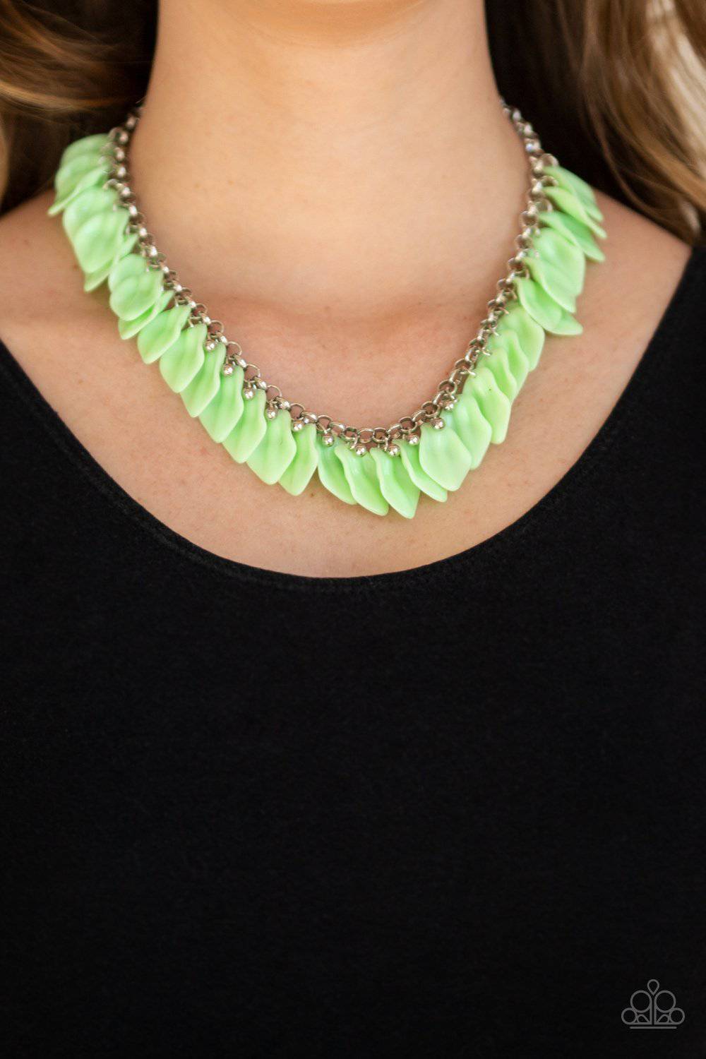 Super Bloom - Green Necklace- Paparazzi Accessories - GlaMarous Titi Jewels