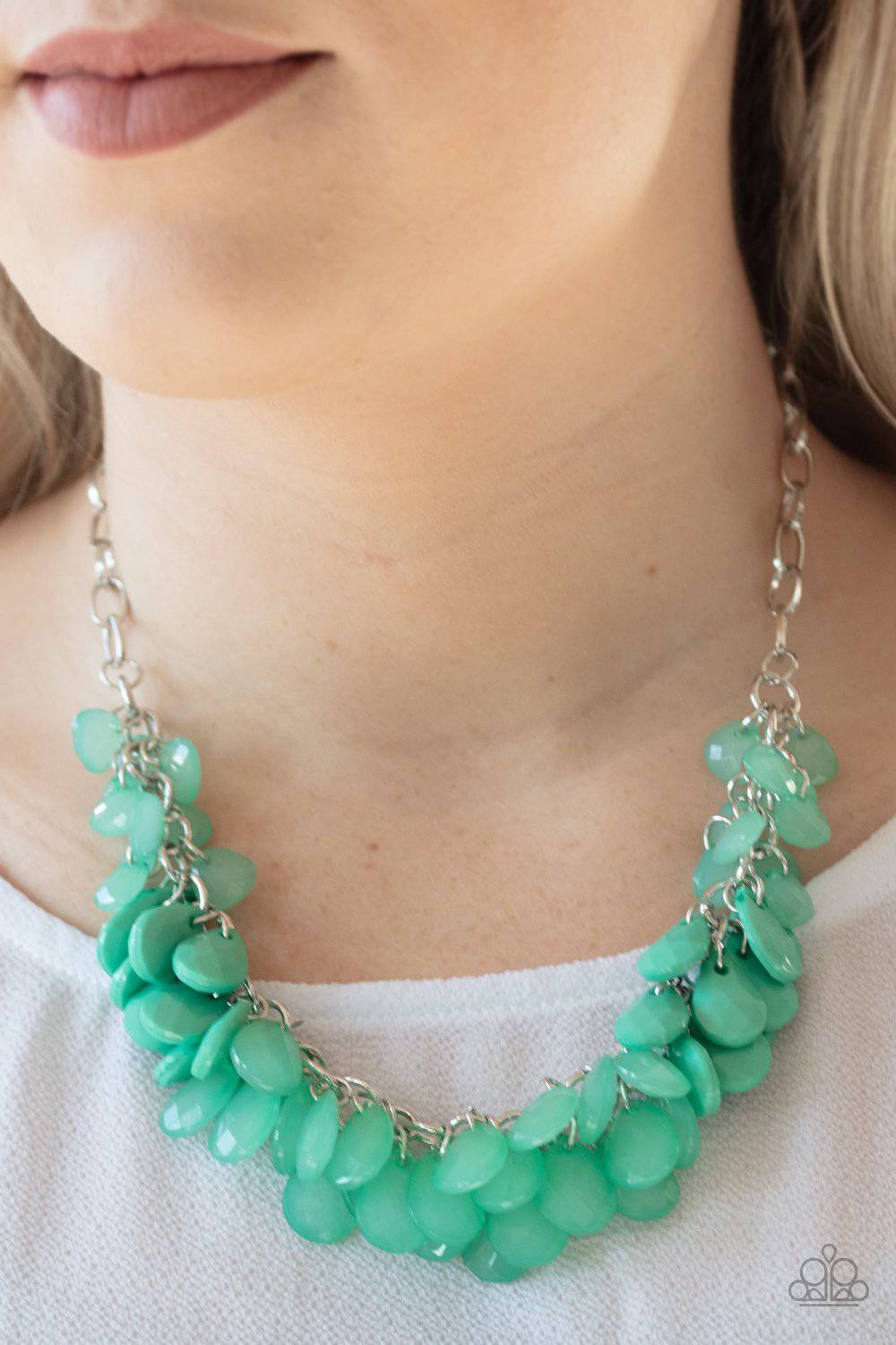 Colorfully Clustered - Green Necklace- Paparazzi Accessories - GlaMarous Titi Jewels