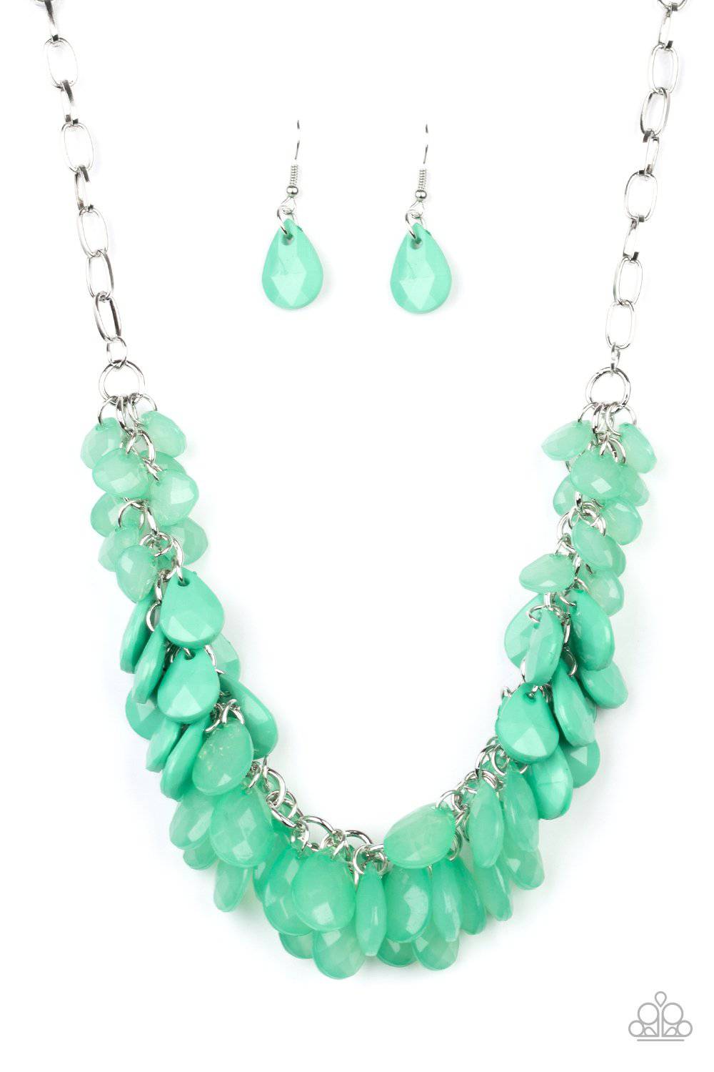 Colorfully Clustered - Green Necklace- Paparazzi Accessories - GlaMarous Titi Jewels