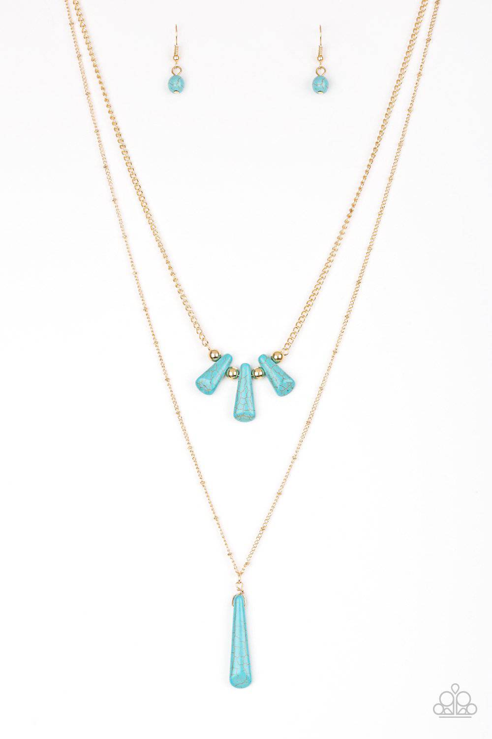 Basic Groundwork - Turquoise Blue Necklace- Paparazzi Accessories - GlaMarous Titi Jewels