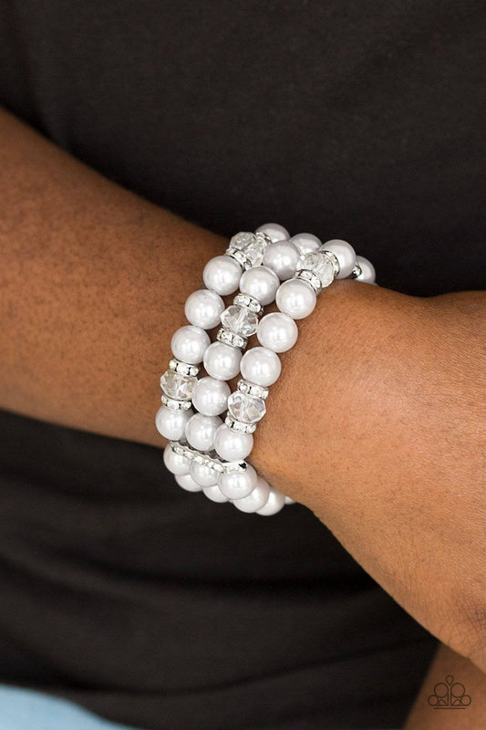Undeniably Dapper - Silver Stretchy Bracelets- Paparazzi Accessories - GlaMarous Titi Jewels