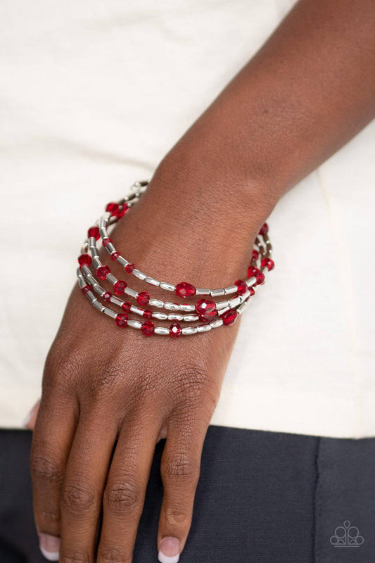 Regal Remix - Red Coil Infinity Bracelet - Paparazzi Accessories - GlaMarous Titi Jewels