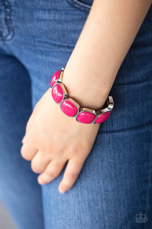 Vivacious Volume - Pink Bead Stretchy Bracelet - Paparazzi Accessories - GlaMarous Titi Jewels