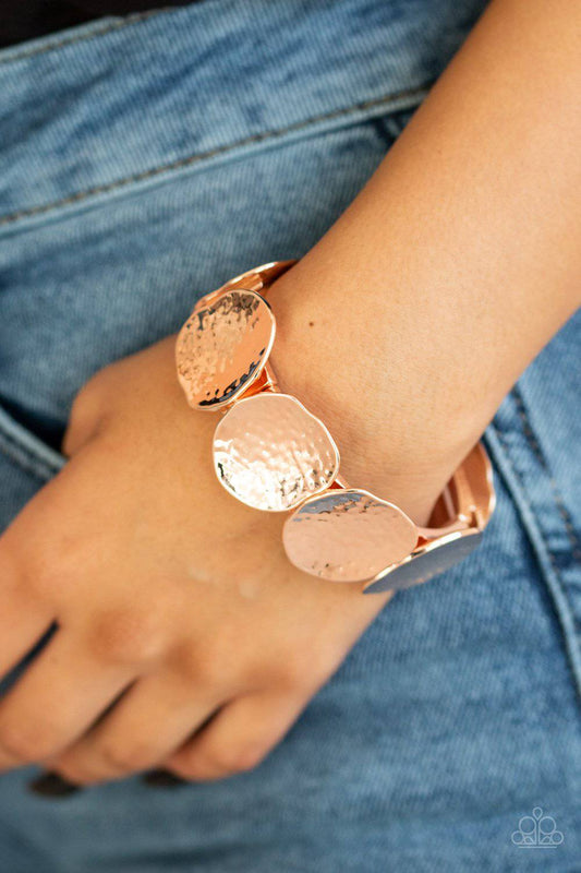 Treasure Cache - Rose Gold Stretchy Bracelet - Paparazzi Accessories - GlaMarous Titi Jewels