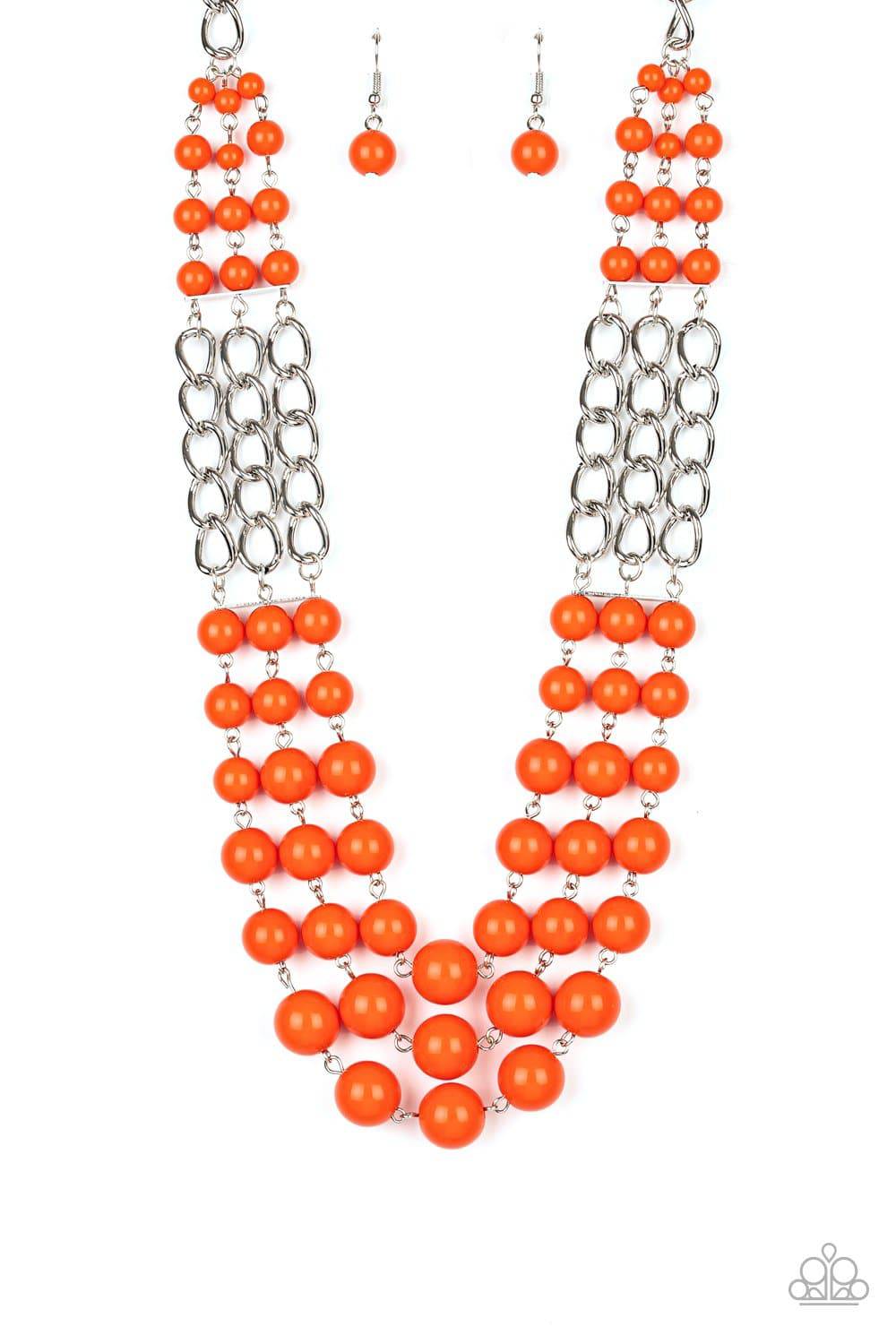 A La Vogue - Orange Bubbly Bead Necklace - Paparazzi Accessories - GlaMarous Titi Jewels