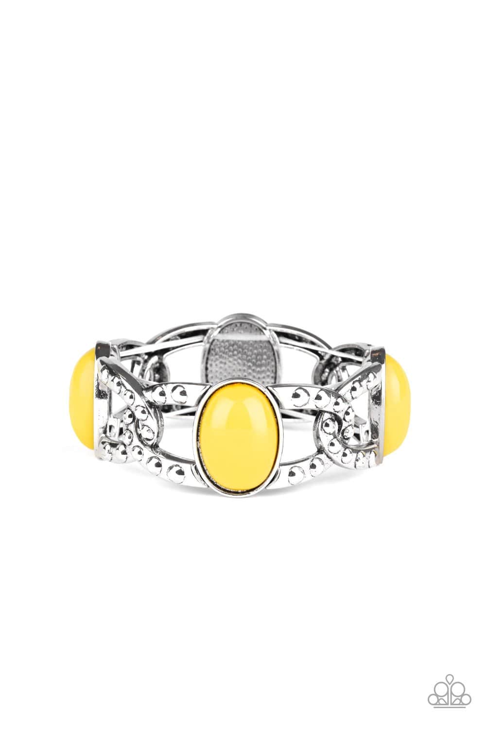 Dreamy Gleam - Yellow Stretchy Bracelet - Paparazzi Accessories - GlaMarous Titi Jewels