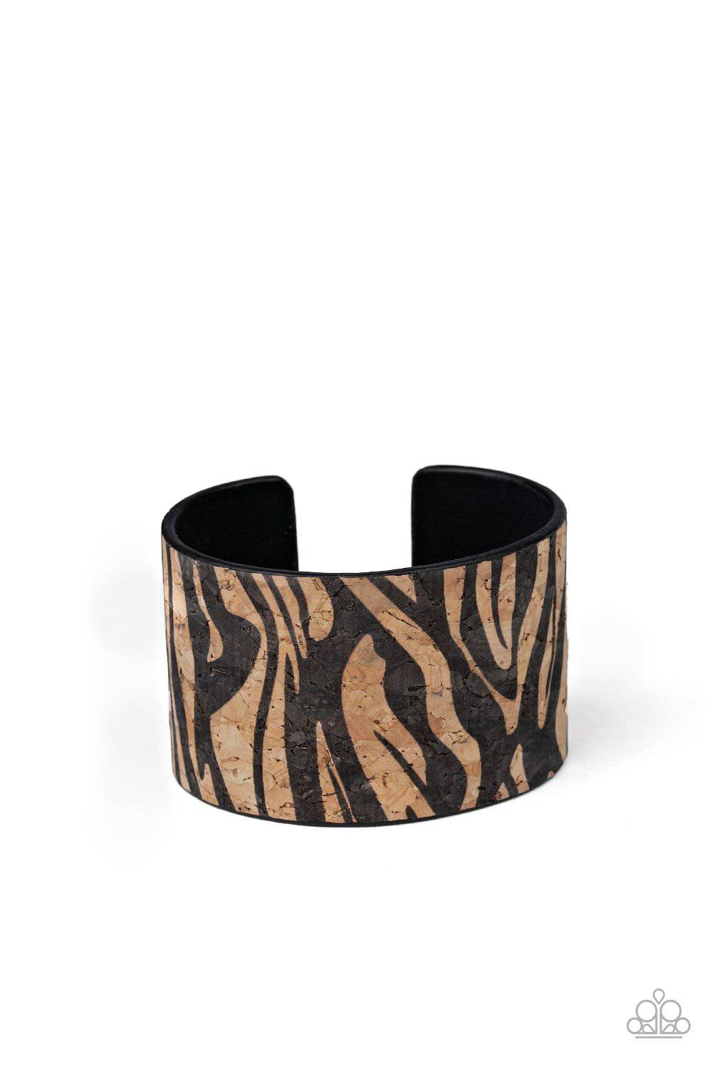 Zebra Zone - Black Zebra Cuff Bracelet- Paparazzi Accessories - GlaMarous Titi Jewels