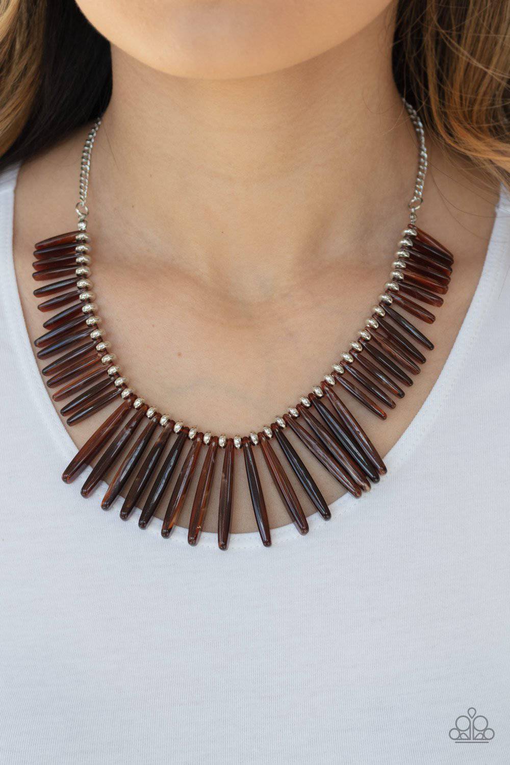 Out of My Element - Brown Acrylic Necklace- Paparazzi Accessories - GlaMarous Titi Jewels