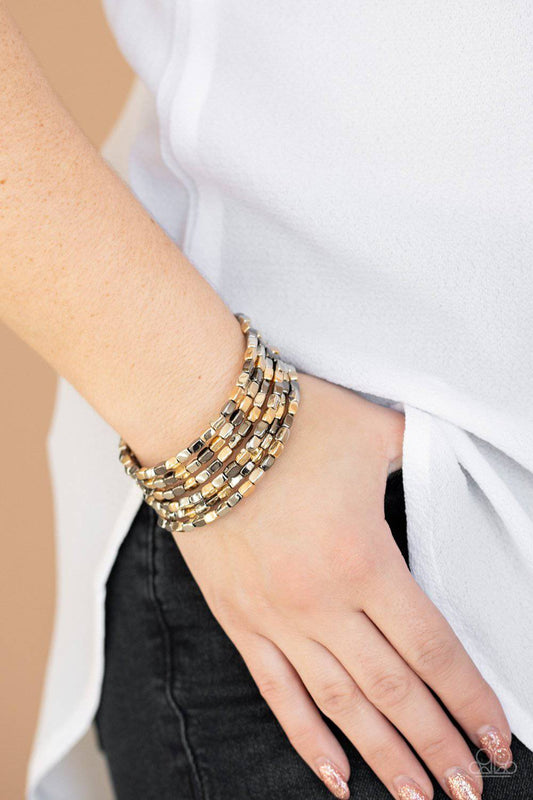 Stunningly Stacked - Multicolored Coiled Infinity Bracelet - Paparazzi Accessories - GlaMarous Titi Jewels