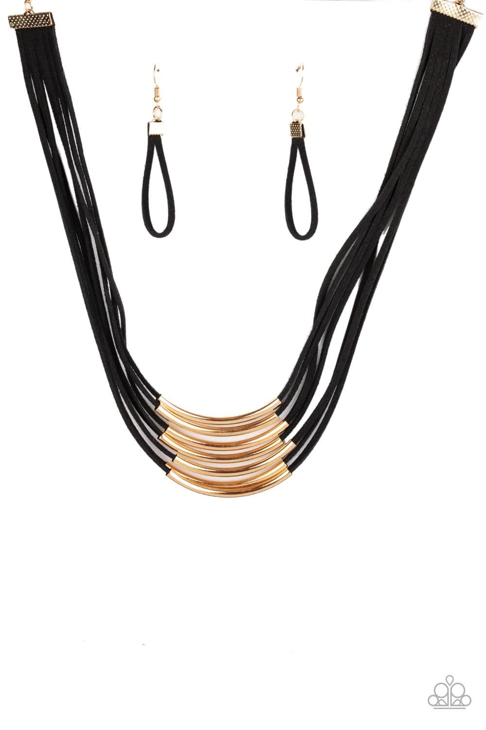 Walk The WALKABOUT - Gold Suede Layered Necklace - Paparazzi Accessories - GlaMarous Titi Jewels