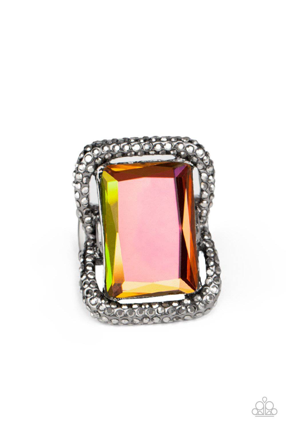 Deluxe Decadence - Emerald Cut Oil Spill Ring - Paparazzi Accessories - GlaMarous Titi Jewels