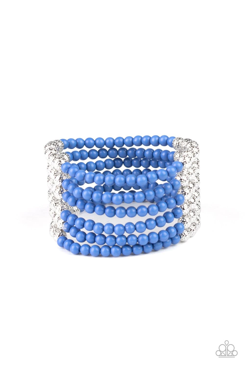LAYER It On Thick - Blue Bead Stretchy Bracelet - Paparazzi Accessories - GlaMarous Titi Jewels