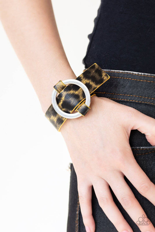 Jungle Cat Couture - Yellow Cheetah Pattern Bracelet - Paparazzi Accessories - GlaMarous Titi Jewels