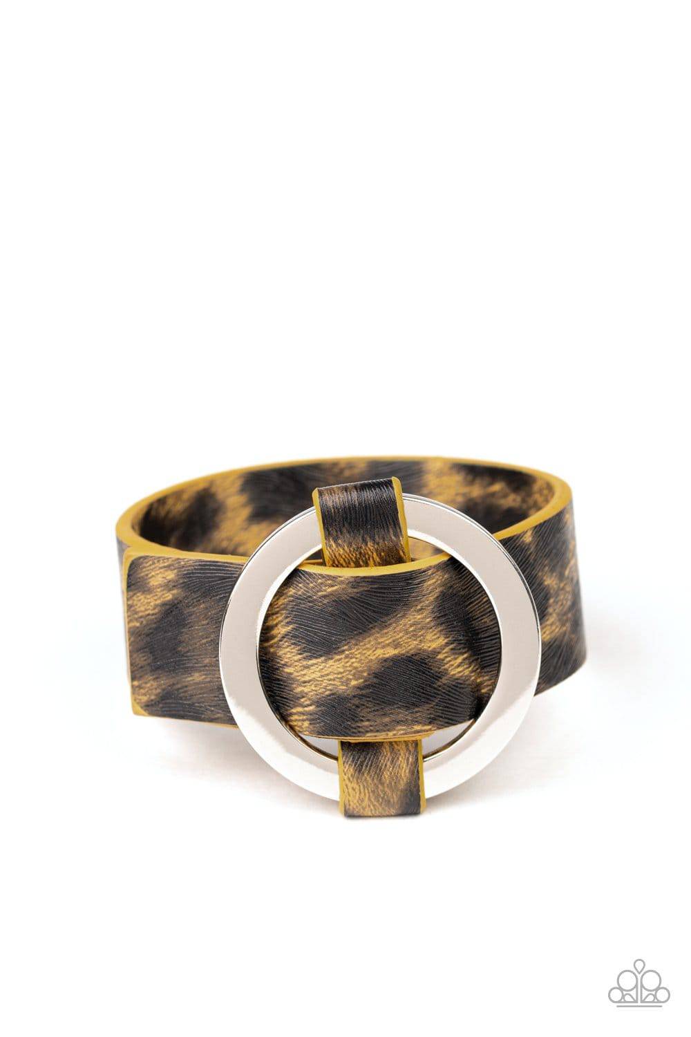 Jungle Cat Couture - Yellow Cheetah Pattern Bracelet - Paparazzi Accessories - GlaMarous Titi Jewels