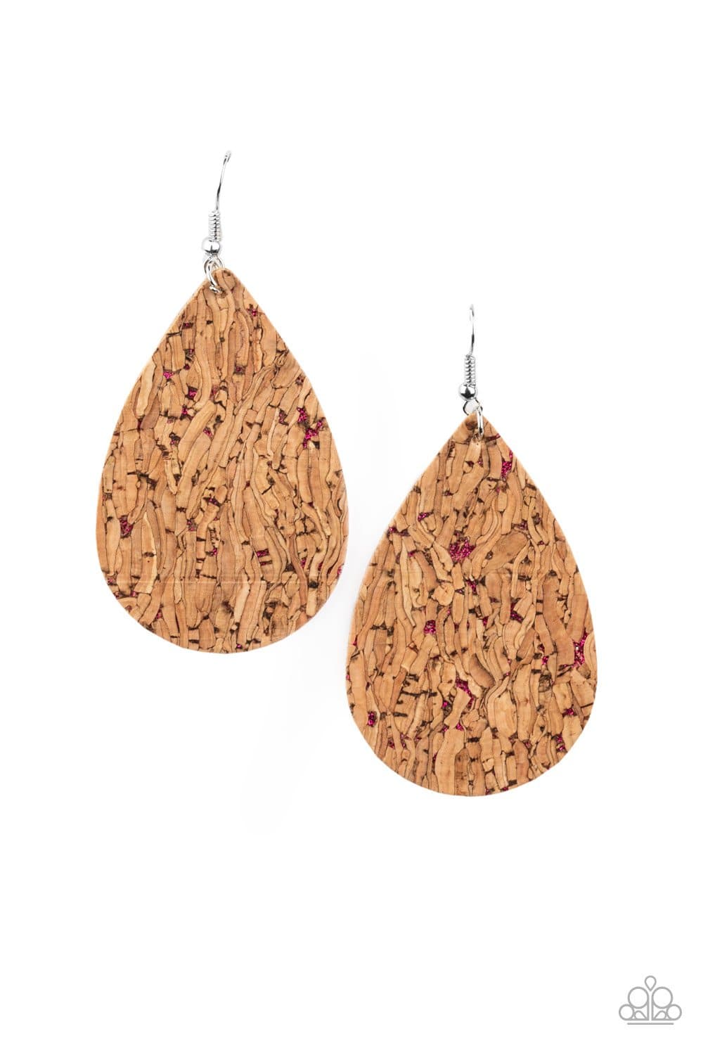 CORK It Over - Pink Teardrop Earrings - Paparazzi Accessories - GlaMarous Titi Jewels