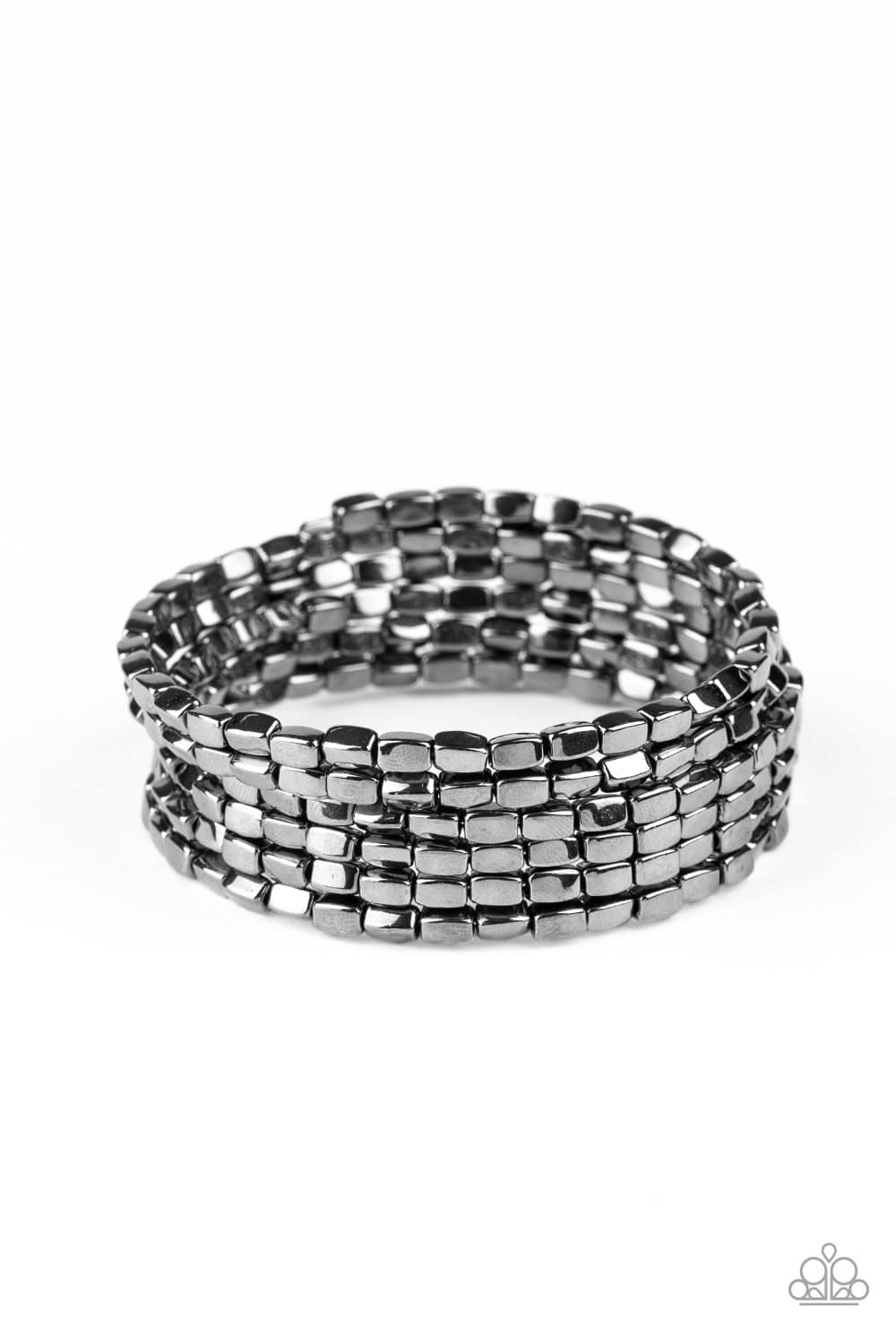 Stunningly Stacked - Black Coil Infinity Bracelet - Paparazzi Accessories - GlaMarous Titi Jewels