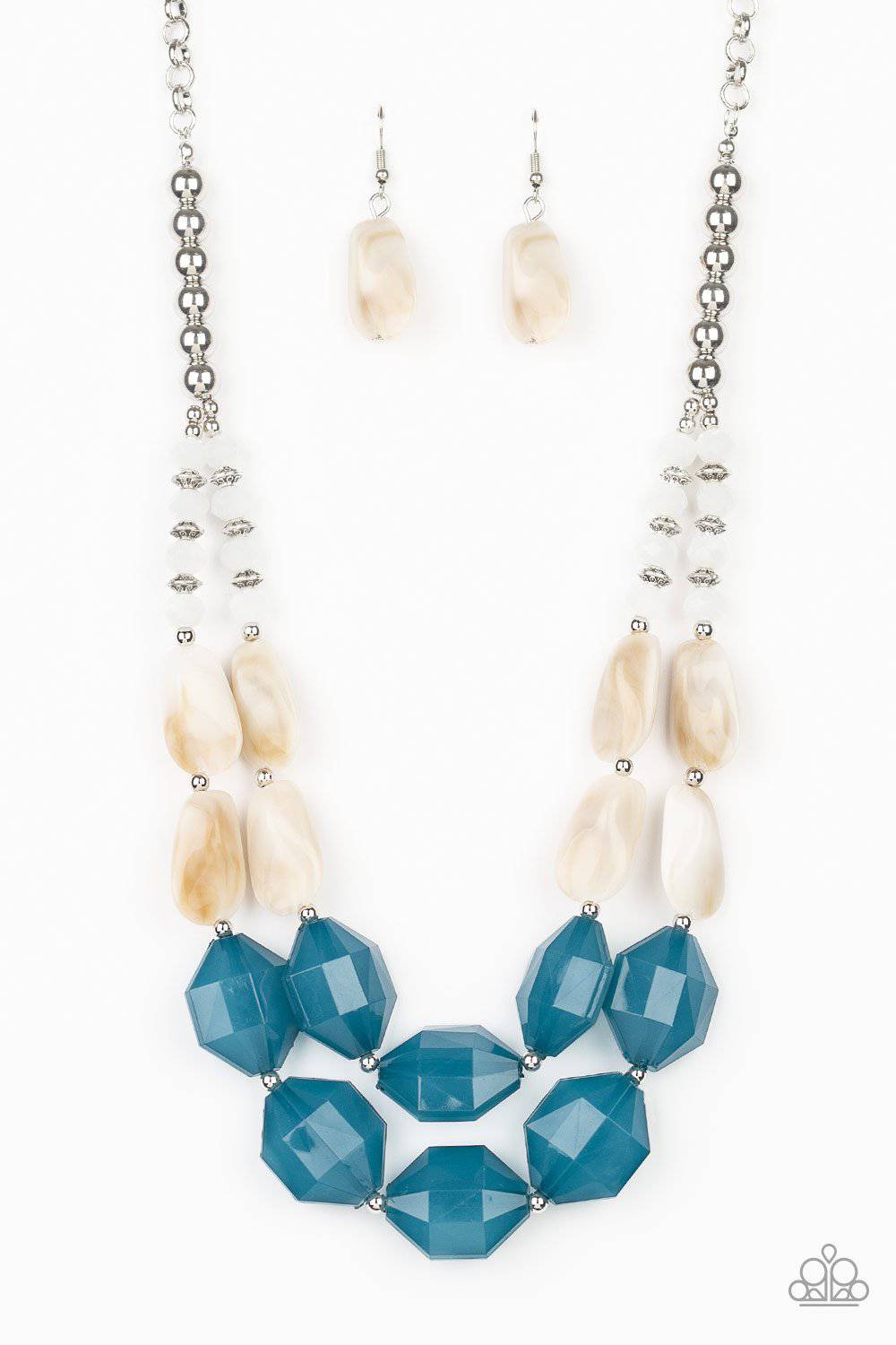 Seacoast Sunset - Blue Bead Necklace - Paparazzi Accessories - GlaMarous Titi Jewels