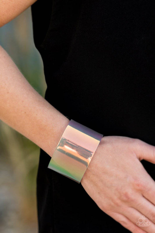 Holographic Aura - Multi Acrylic Cuff - Paparazzi Accessories - GlaMarous Titi Jewels