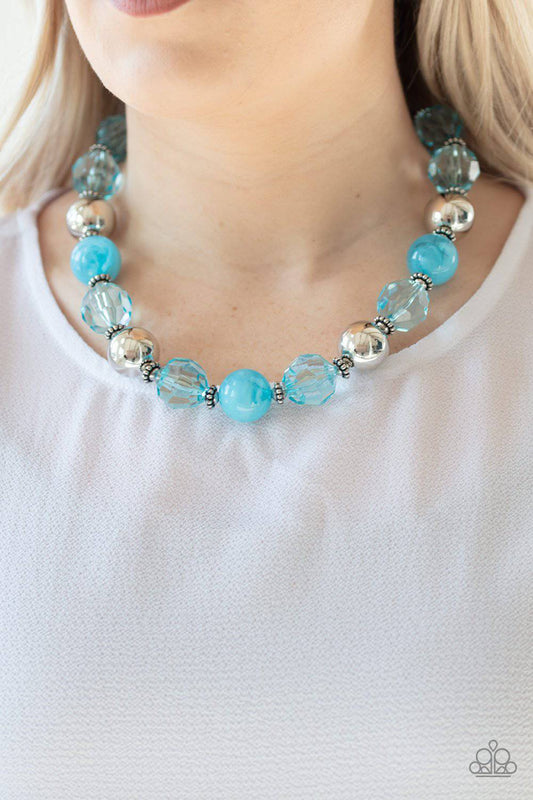 Very Voluminous - Blue Crystal-like Beads Necklace - Paparazzi Accessories - GlaMarous Titi Jewels