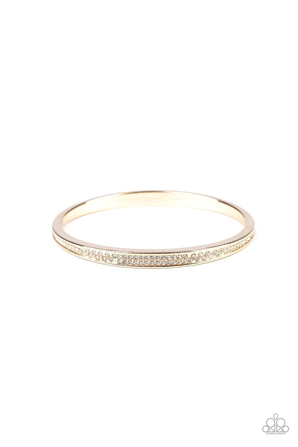 Power Move - Gold Rhinestone Bangle Bracelet - Paparazzi Accessories - GlaMarous Titi Jewels
