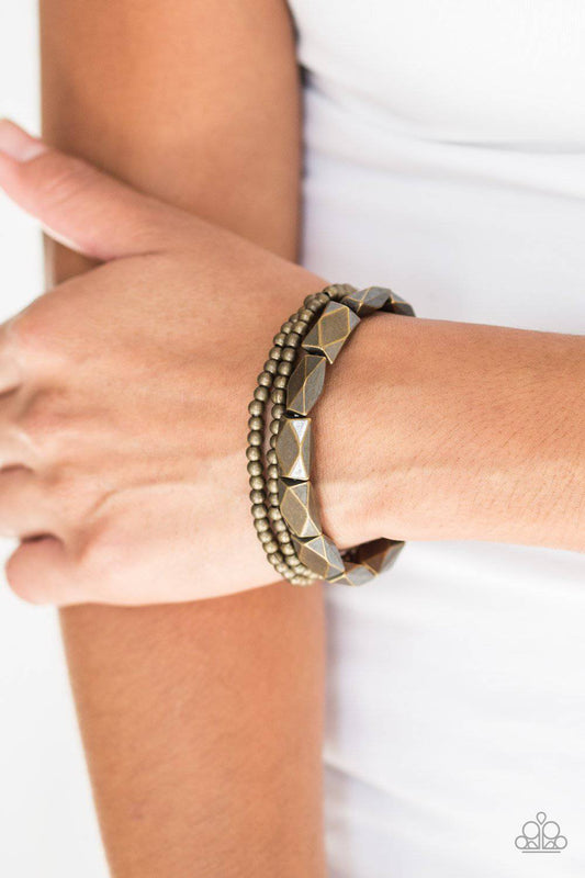 Metal Movement - Brass Stretchy Bracelets - Paparazzi Accessories - GlaMarous Titi Jewels