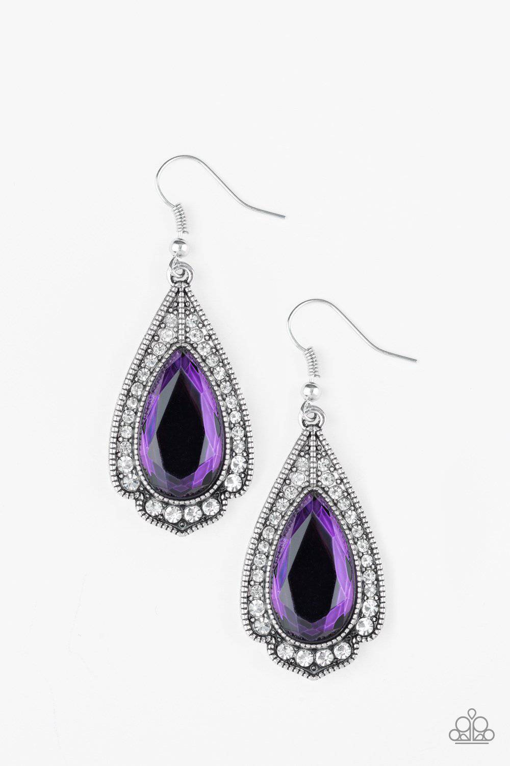 Superstar Stardom - Purple Gem Rhinestone Earrings - Paparazzi Accessories - GlaMarous Titi Jewels