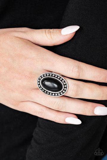 Desert Heat - Black Stone Ring - Paparazzi Accessories - GlaMarous Titi Jewels