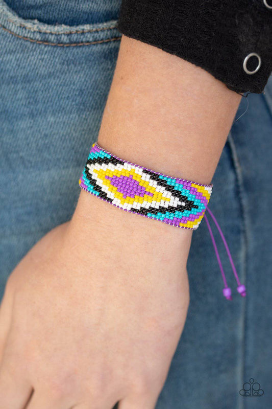 Beautifully Badlands - Purple Seed Bead Bracelet - Paparazzi Accessories - GlaMarous Titi Jewels