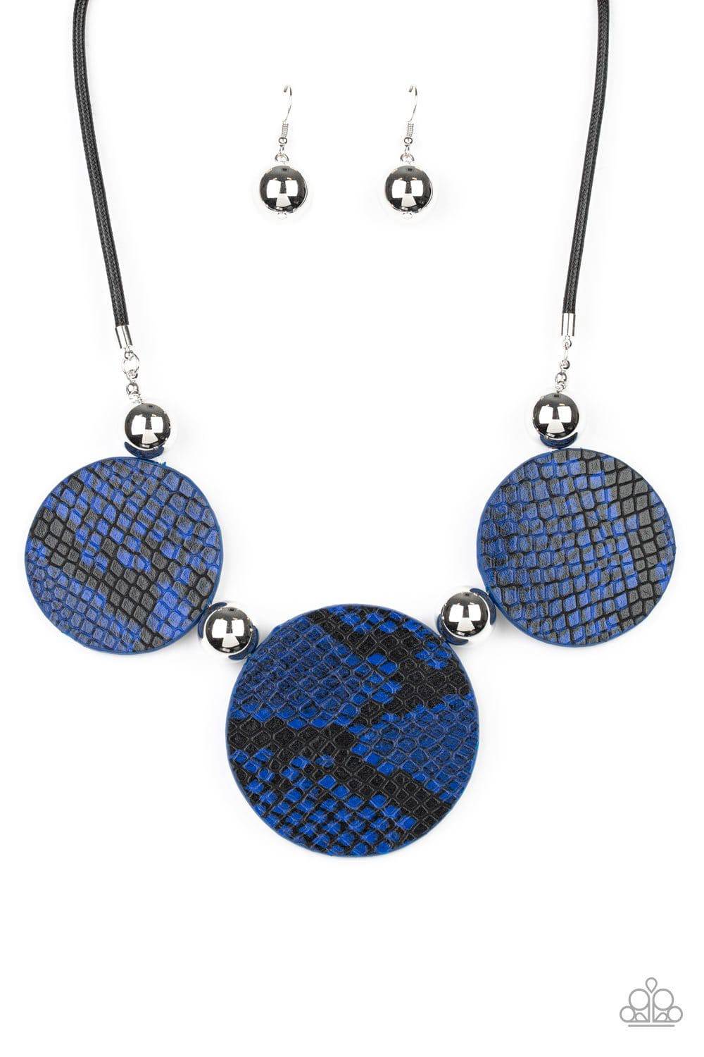 Viper Pit - Blue & Black Python Necklace - Paparazzi Accessories - GlaMarous Titi Jewels