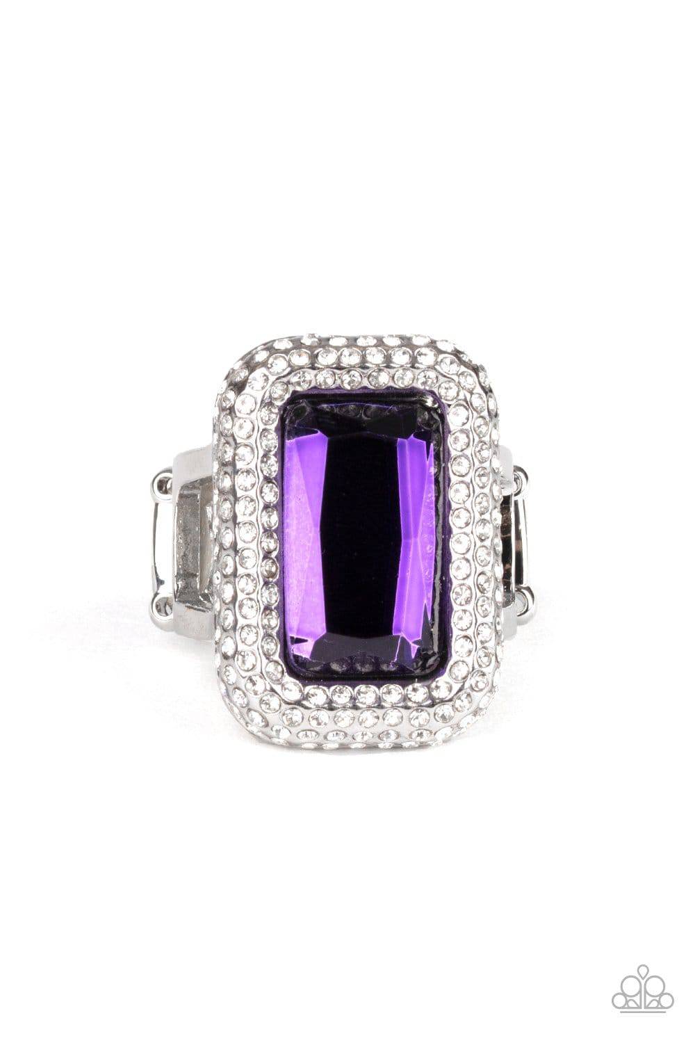 A Grand STATEMENT-MAKER - Purple Emerald Cut Ring - Paparazzi Accessories - GlaMarous Titi Jewels