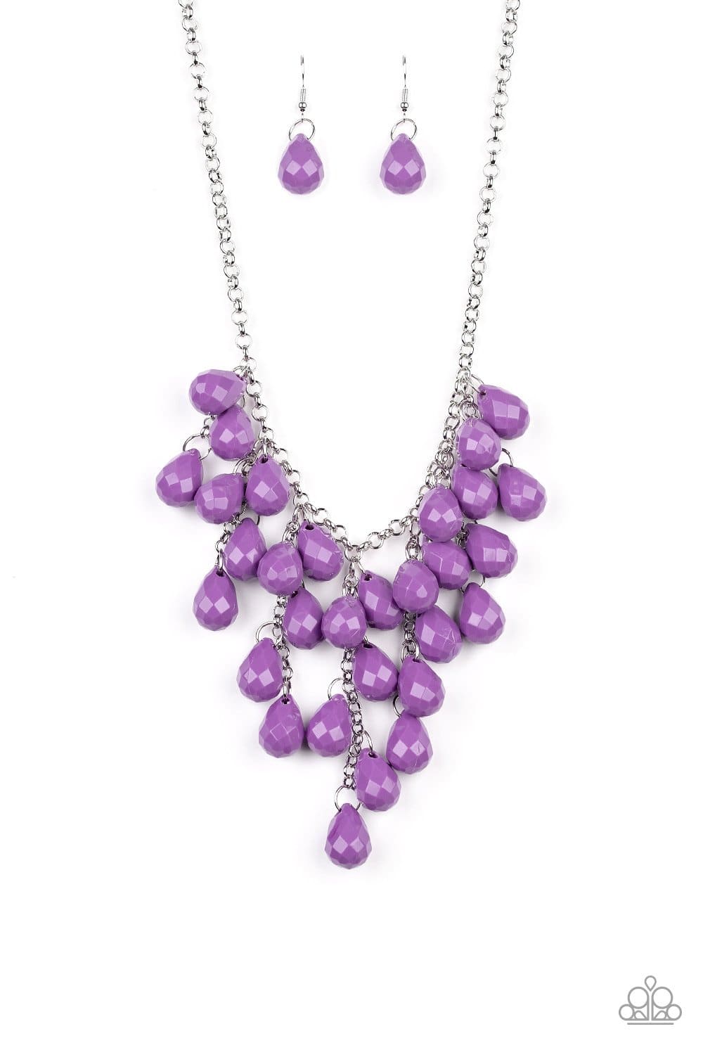 Serenely Scattered - Purple Teardrop Necklace - Paparazzi Accessories - GlaMarous Titi Jewels