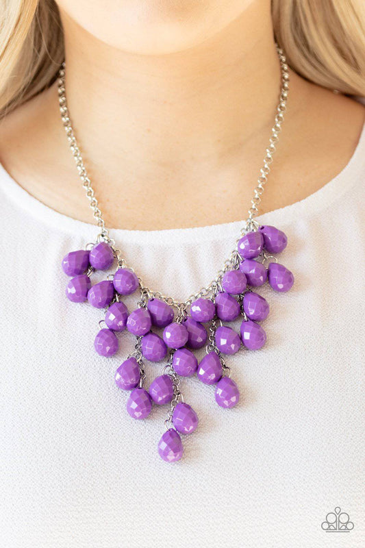 Serenely Scattered - Purple Teardrop Necklace - Paparazzi Accessories - GlaMarous Titi Jewels