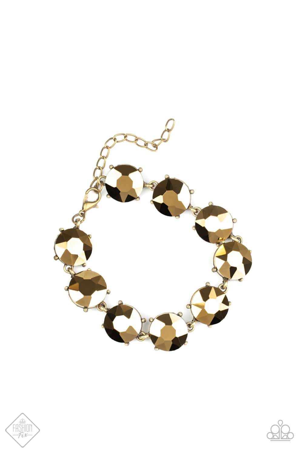 Fabulously Flashy - Brass Rhinestone Bracelet - Paparazzi Accessories - GlaMarous Titi Jewels