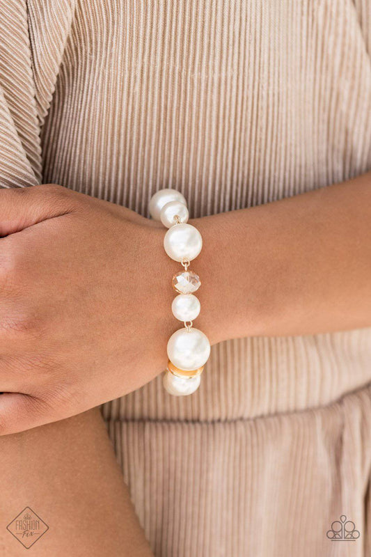 Glamour Gamble - Gold & Pearl Necklace - Paparazzi Accessories - GlaMarous Titi Jewels