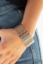 Texture Takedown - Copper Stretchy Bracelet - Paparazzi Accessories - GlaMarous Titi Jewels