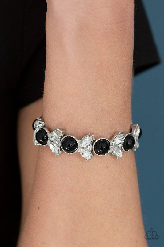 Opulent Oasis - Black Rhinestone Stretchy Bracelet - Paparazzi Accessories - GlaMarous Titi Jewels