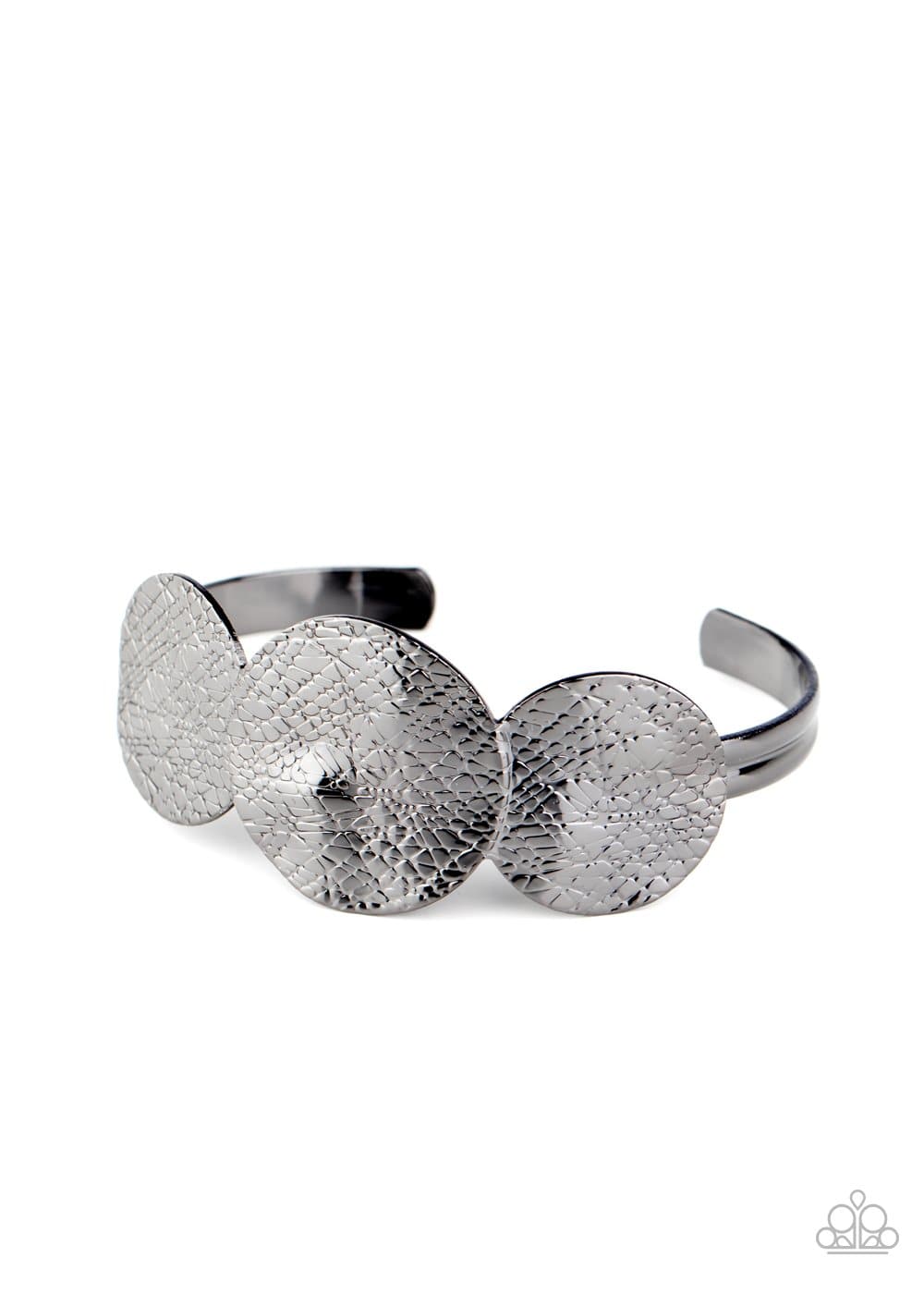 Urban Aftershock - Black Gunmetal Cuff Bracelet - Paparazzi Accessories - GlaMarous Titi Jewels