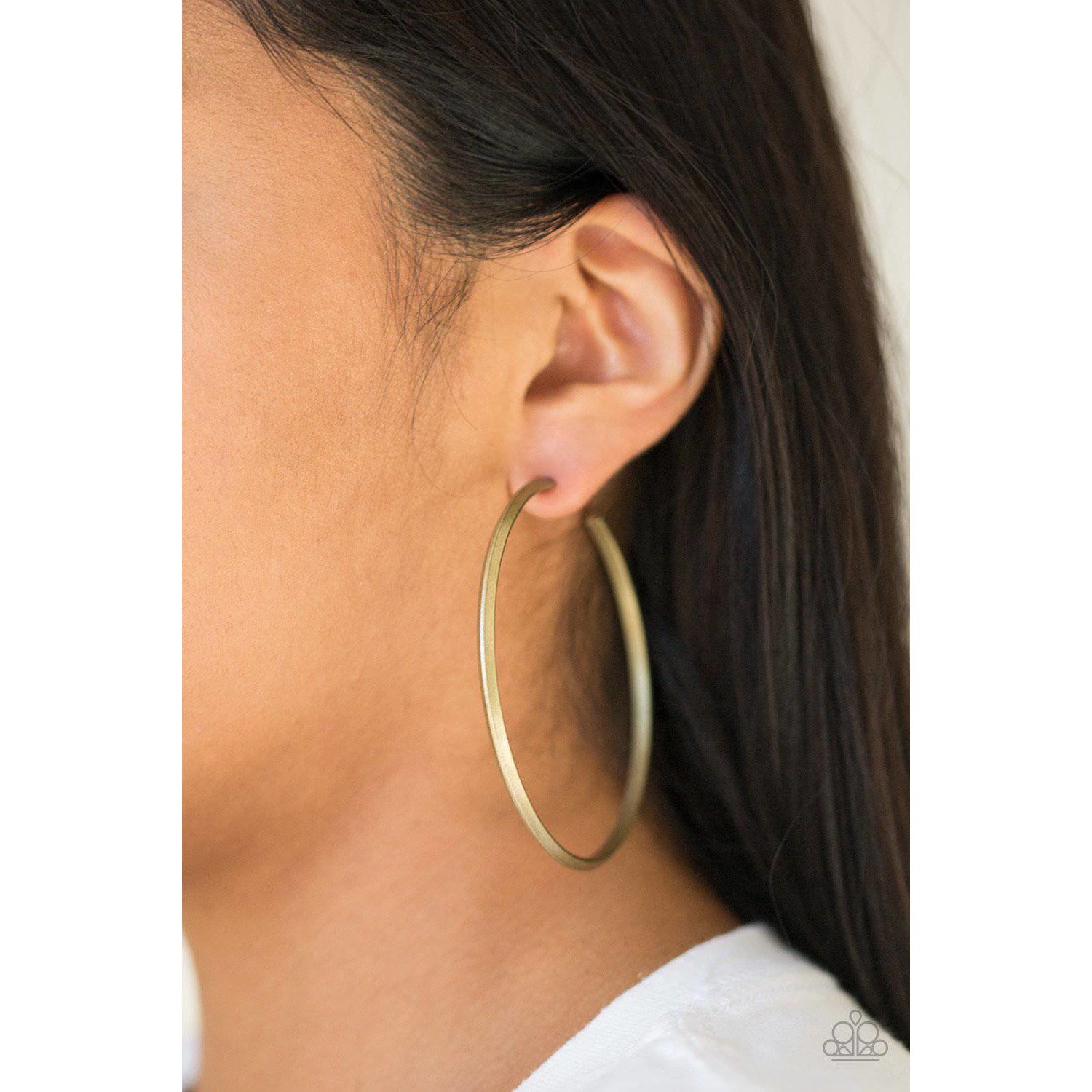 5th Avenue Attitude - Brass Hoop Earrings - Paparazzi Accessories - GlaMarous Titi Jewels