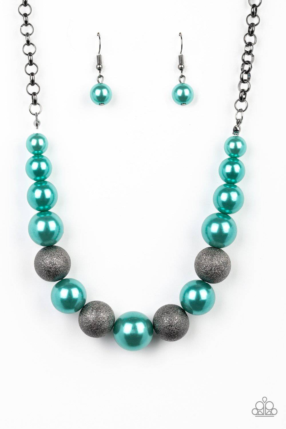 Color Me CEO - Green & Gunmetal Necklace - Paparazzi Accessories - GlaMarous Titi Jewels