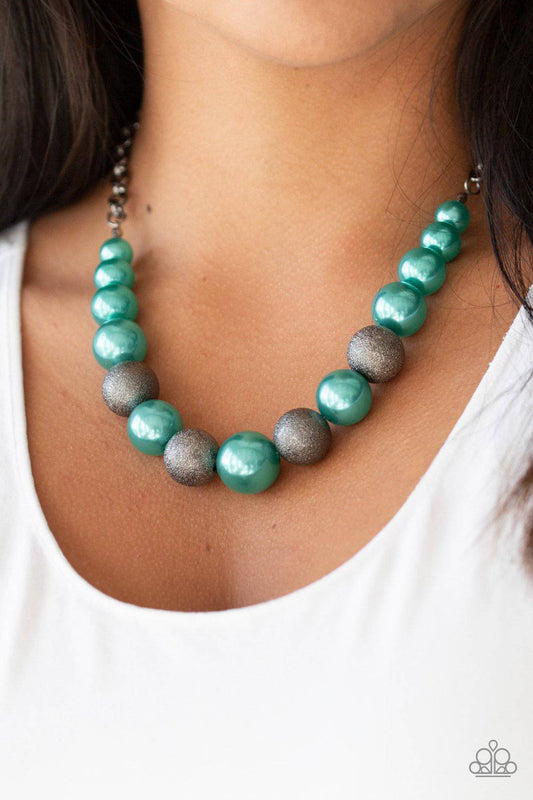 Color Me CEO - Green & Gunmetal Necklace - Paparazzi Accessories - GlaMarous Titi Jewels