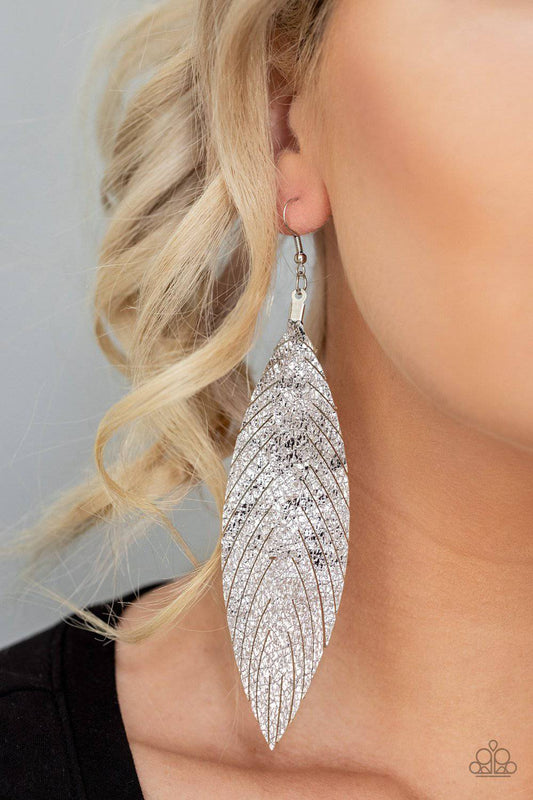 Feather Fantasy - Multi Leather Feather Earrings - Paparazzi Accessories - GlaMarous Titi Jewels