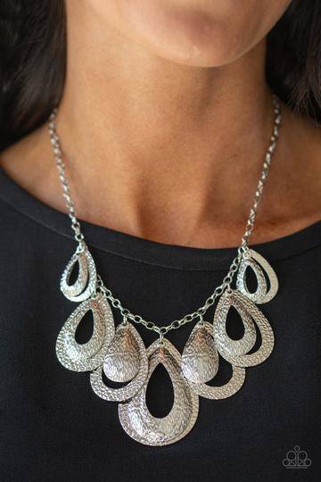 Teardrop Tempest - Silver Teardrop Necklace - Paparazzi Accessories - GlaMarous Titi Jewels