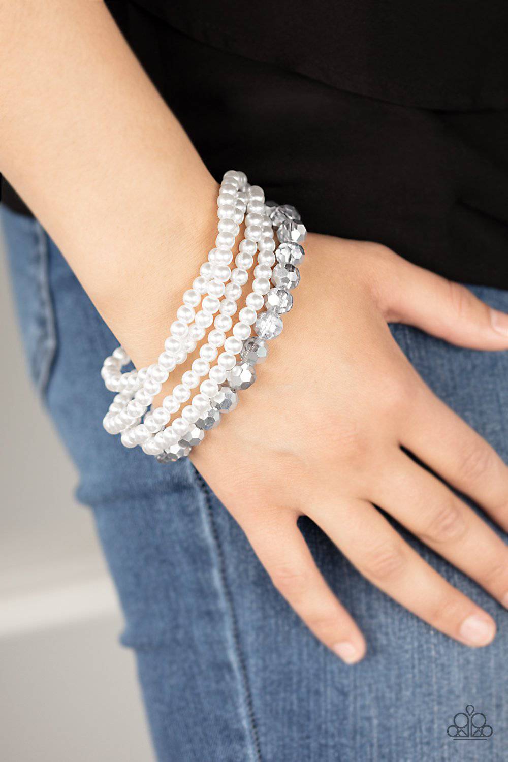 Refined Renegade - White Pearl Bead Bracelet - Paparazzi Accessories - GlaMarous Titi Jewels