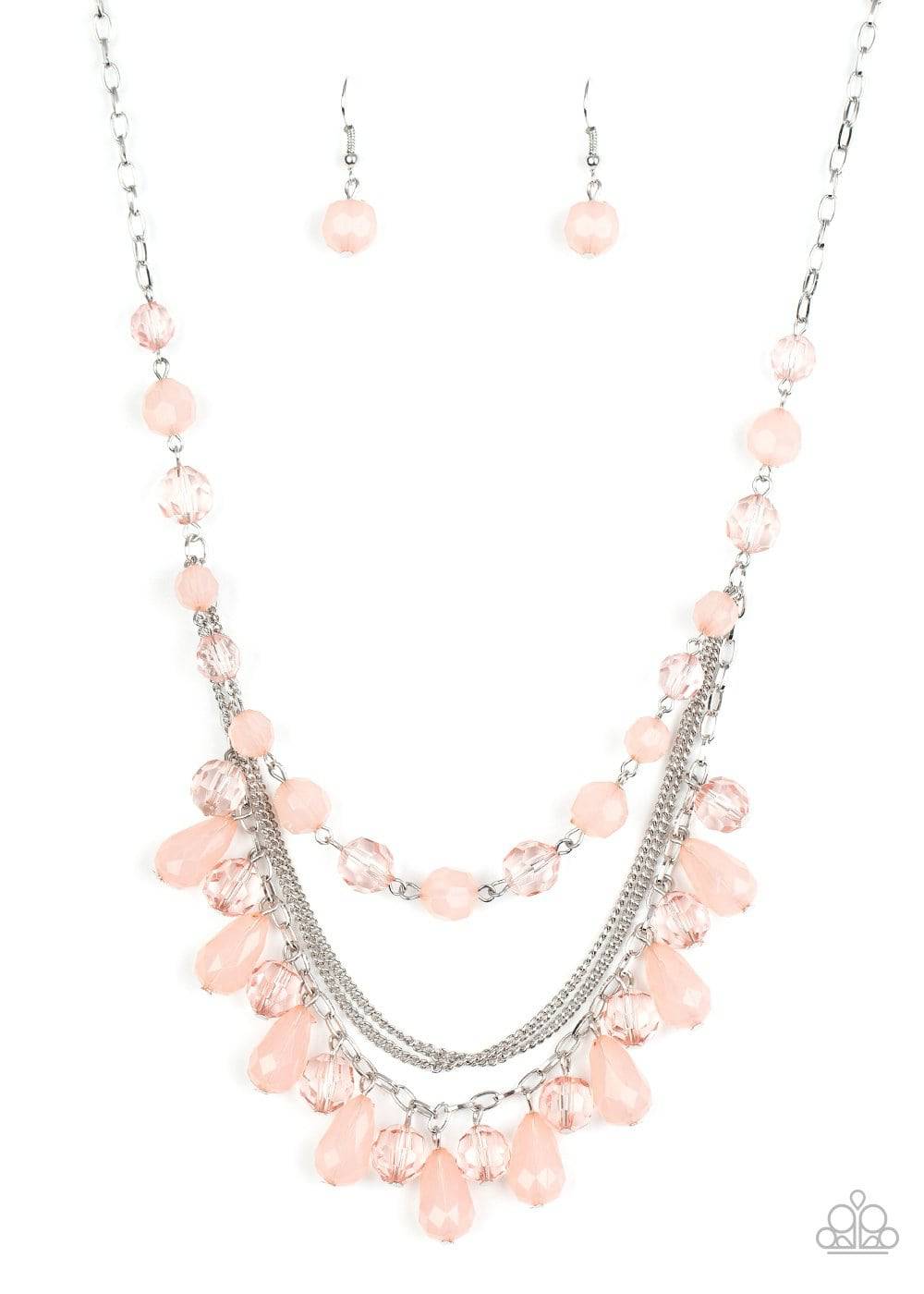 Awe-Inspiring Iridescence - Pink Glassy Bead Necklace - Paparazzi Accessories - GlaMarous Titi Jewels