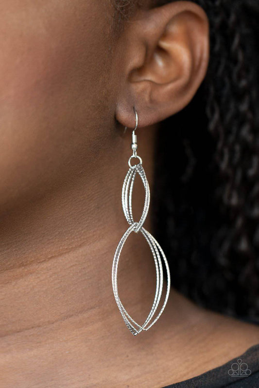 Endless Echo - Silver Marquise-shaped Earrings - Paparazzi Accessories - GlaMarous Titi Jewels