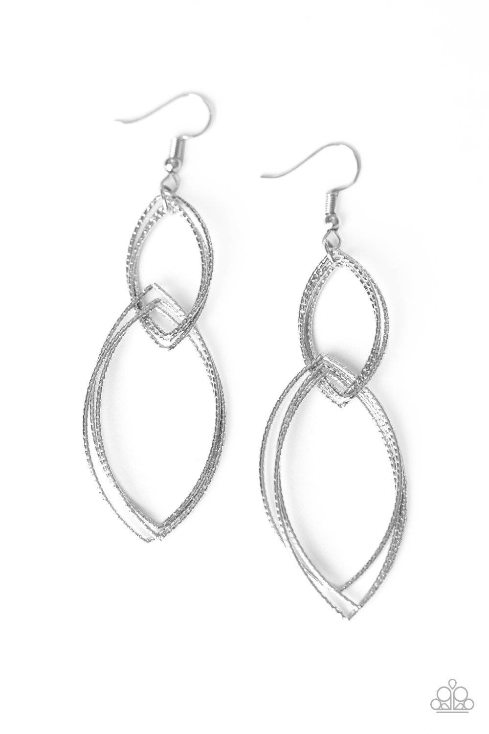 Endless Echo - Silver Marquise-shaped Earrings - Paparazzi Accessories - GlaMarous Titi Jewels