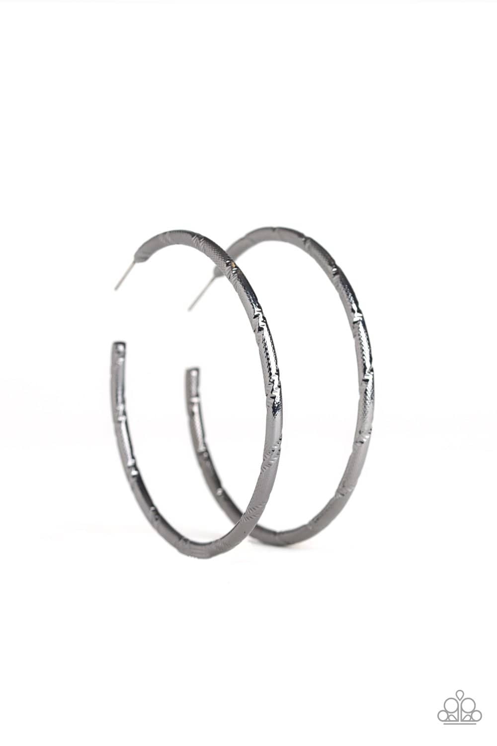 A Double Take - Black Gunmetal Hoop Earrings - Paparazzi Accessories - GlaMarous Titi Jewels