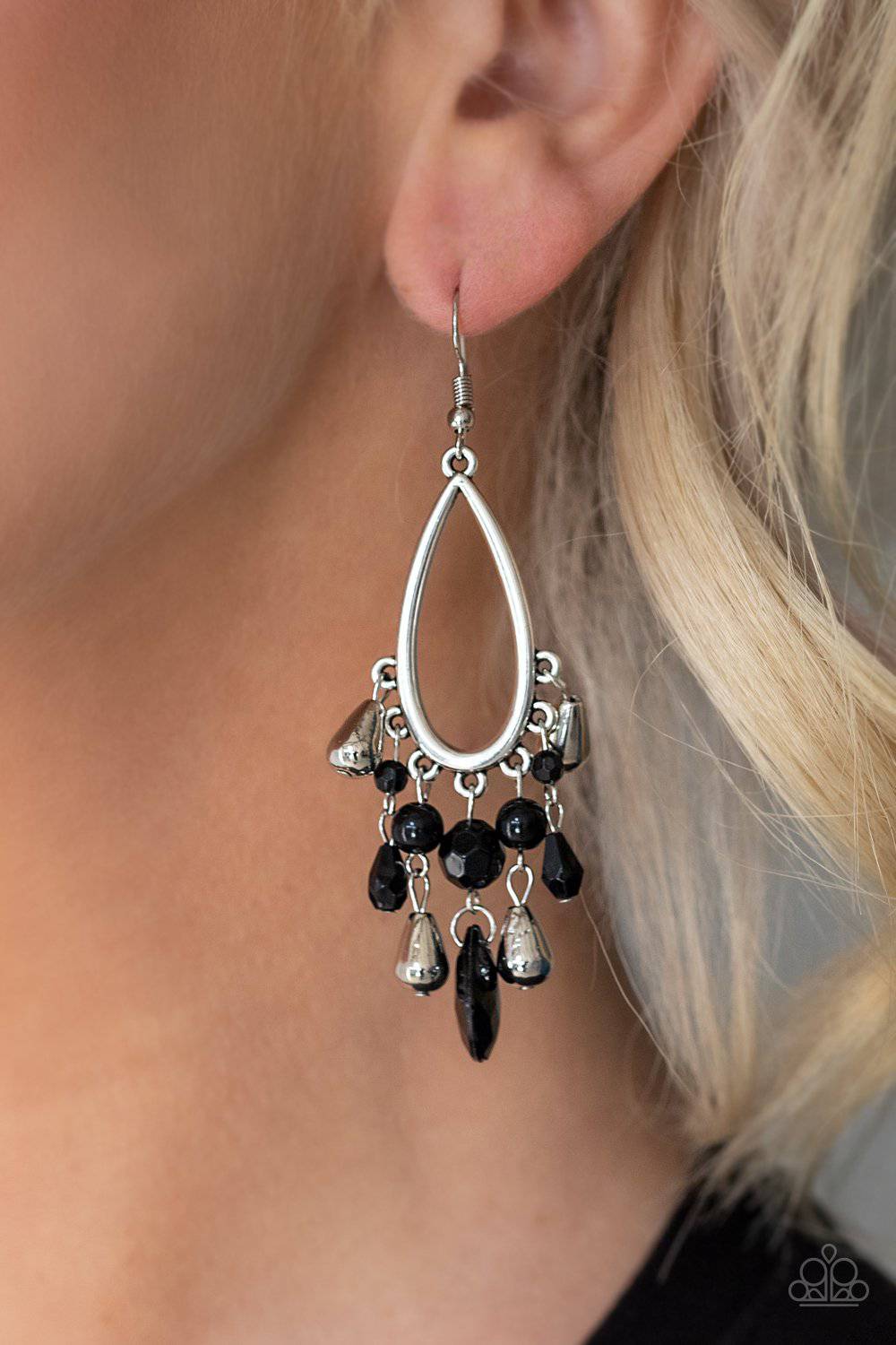 Summer Catch - Black Teardrop Bead Earrings - Paparazzi Accessories - GlaMarous Titi Jewels